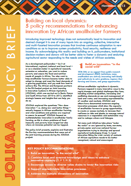5 policy recommendations for enhancing innovation by African smallholder farmers